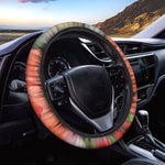 Orange Amaryllis Print Car Steering Wheel Cover