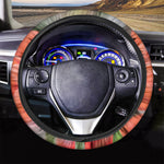 Orange Amaryllis Print Car Steering Wheel Cover