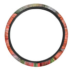 Orange Amaryllis Print Car Steering Wheel Cover