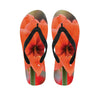 Orange Amaryllis Print Flip Flops