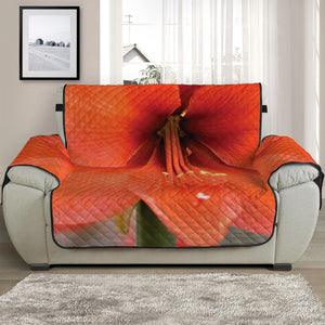 Orange Amaryllis Print Half Sofa Protector