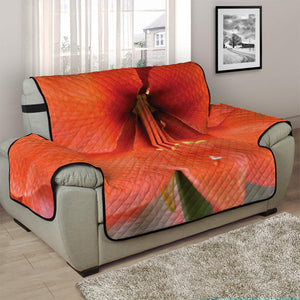 Orange Amaryllis Print Half Sofa Protector