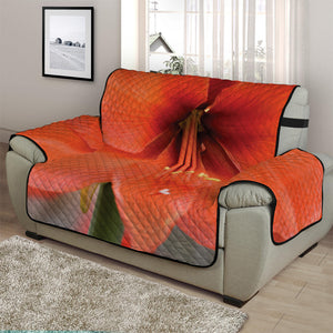 Orange Amaryllis Print Half Sofa Protector