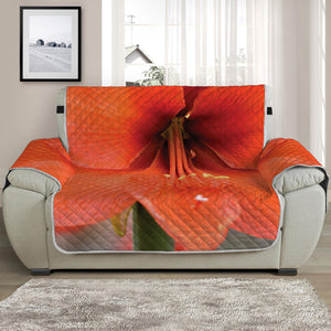 Orange Amaryllis Print Half Sofa Protector