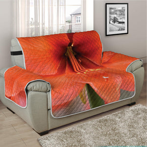 Orange Amaryllis Print Half Sofa Protector