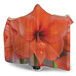 Orange Amaryllis Print Hooded Blanket