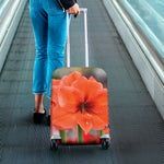 Orange Amaryllis Print Luggage Cover