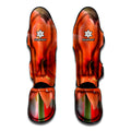 Orange Amaryllis Print Muay Thai Shin Guards