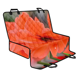 Orange Amaryllis Print Pet Car Back Seat Cover