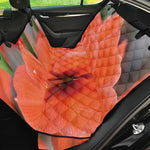 Orange Amaryllis Print Pet Car Back Seat Cover