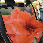 Orange Amaryllis Print Pet Car Back Seat Cover