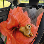 Orange Amaryllis Print Pet Car Back Seat Cover