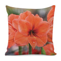 Orange Amaryllis Print Pillow Cover