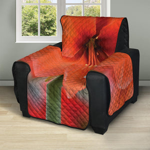 Orange Amaryllis Print Recliner Protector