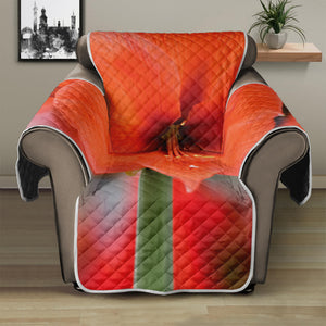 Orange Amaryllis Print Recliner Protector