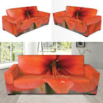 Orange Amaryllis Print Sofa Slipcover