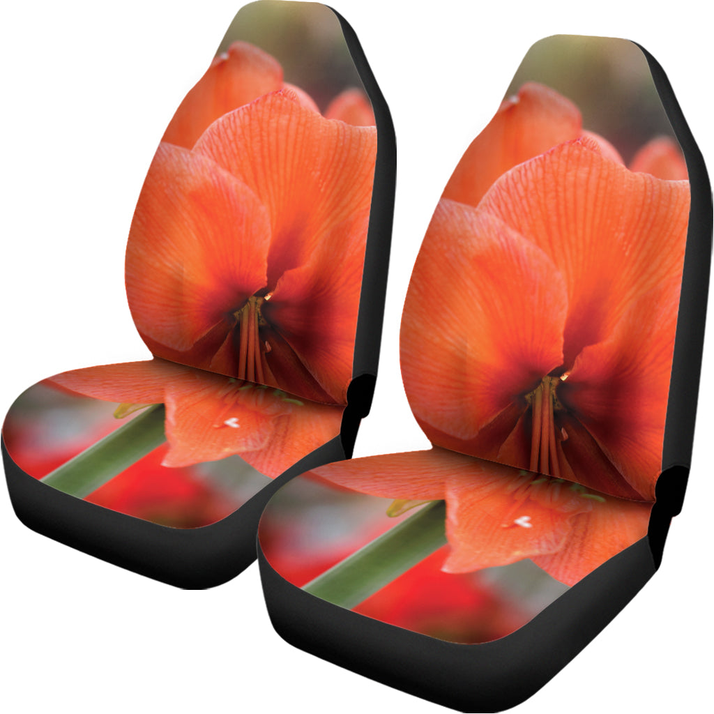 Orange Amaryllis Print Universal Fit Car Seat Covers