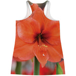 Orange Amaryllis Print Women's Racerback Tank Top