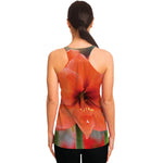Orange Amaryllis Print Women's Racerback Tank Top