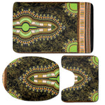Orange And Black African Dashiki Print 3 Piece Bath Mat Set