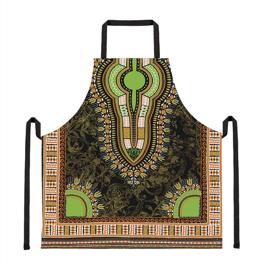 Orange And Black African Dashiki Print Apron