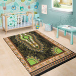 Orange And Black African Dashiki Print Area Rug