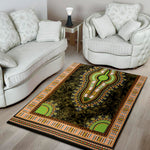 Orange And Black African Dashiki Print Area Rug