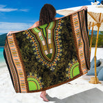 Orange And Black African Dashiki Print Beach Sarong Wrap