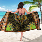 Orange And Black African Dashiki Print Beach Sarong Wrap