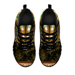 Orange And Black African Dashiki Print Black Sneakers