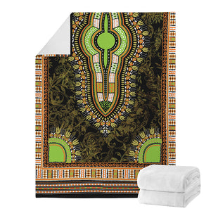 Orange And Black African Dashiki Print Blanket