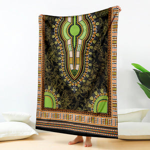 Orange And Black African Dashiki Print Blanket