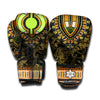 Orange And Black African Dashiki Print Boxing Gloves