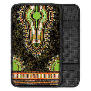 Orange And Black African Dashiki Print Car Center Console Cover