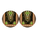 Orange And Black African Dashiki Print Car Coasters