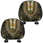 Orange And Black African Dashiki Print Car Headrest Covers