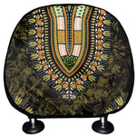 Orange And Black African Dashiki Print Car Headrest Covers
