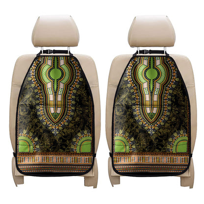 Orange And Black African Dashiki Print Car Seat Organizers