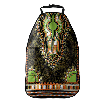Orange And Black African Dashiki Print Car Seat Organizers