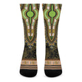 Orange And Black African Dashiki Print Crew Socks