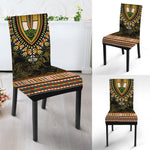 Orange And Black African Dashiki Print Dining Chair Slipcover