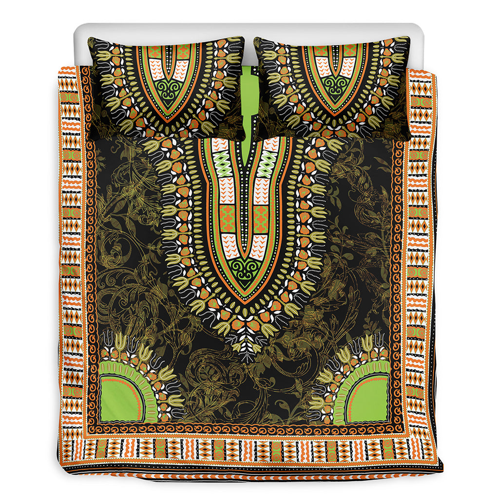 Orange And Black African Dashiki Print Duvet Cover Bedding Set