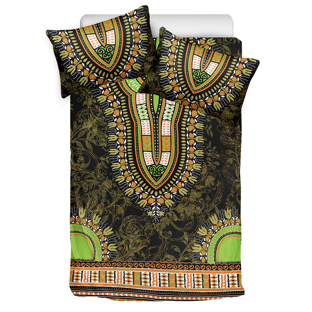 Orange And Black African Dashiki Print Duvet Cover Bedding Set