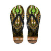 Orange And Black African Dashiki Print Flip Flops