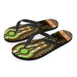 Orange And Black African Dashiki Print Flip Flops