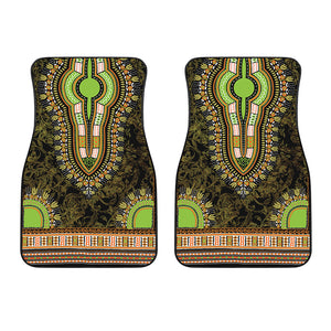 Orange And Black African Dashiki Print Front Car Floor Mats