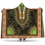 Orange And Black African Dashiki Print Hooded Blanket