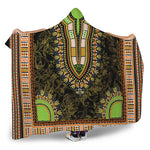 Orange And Black African Dashiki Print Hooded Blanket
