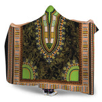 Orange And Black African Dashiki Print Hooded Blanket