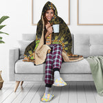 Orange And Black African Dashiki Print Hooded Blanket